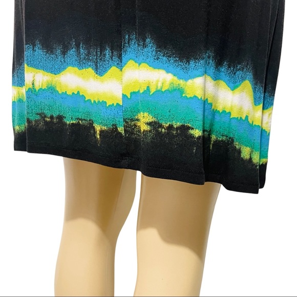 S Vintage INC International Concepts Floral Blue & Black Sequin Dress - Picture 12 of 14